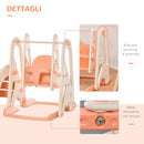 Scivolo per Bambini 158x117x97 cm con Altalena e Canestro Beige-7