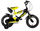 Bicicletta per Bambino 12" 2 Freni Sportivo Giallo Neon e Nero-1