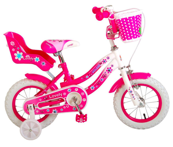 Bicicletta per Bambina 12" 1 Freno Lovely Rosa e Bianca acquista