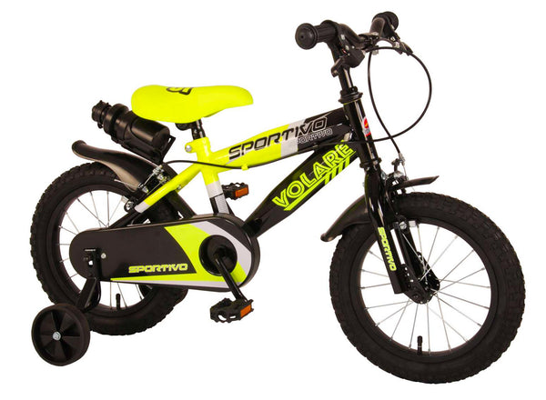 Bicicletta per Bambino 14" 2 Freni Sportivo Giallo Neon e Nero acquista