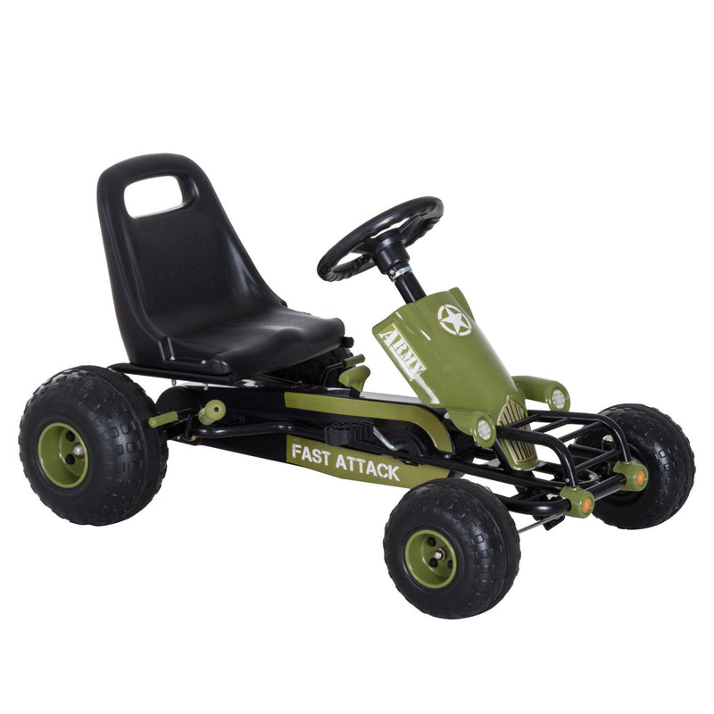 Go-Kart a Pedali per Bambini Verde e Nero -1