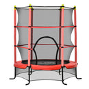 Trampolino Tappeto Elastico per Bambini Ø163x163 cm con Rete di Sicurezza e Corde Elastiche Rosso-1