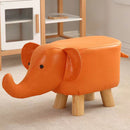 Sgabello Poggiapiedi Basso per Bambini a Forma di Elefante Pouf Arancione-1