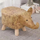 Sgabello Poggiapiedi Basso per Bambini a Forma di Elefante Pouf Marrone-1