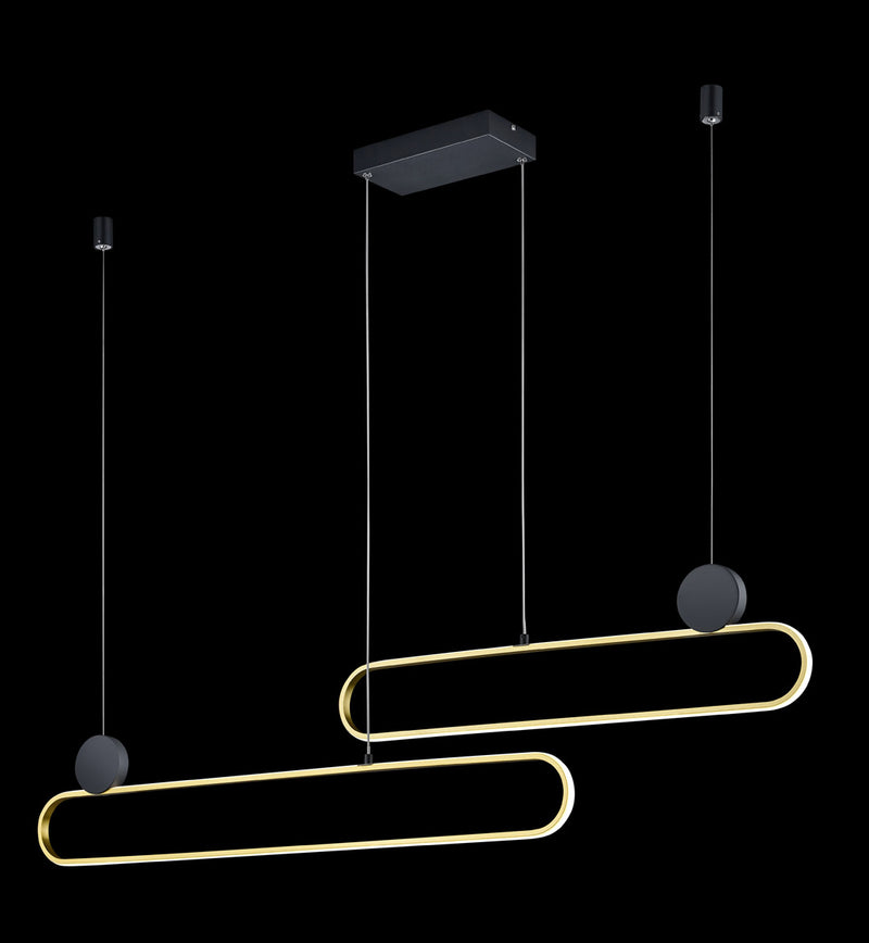 Lampada a Sospensione da Interno a LED in Metallo Ottone Opaco-1