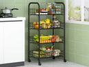 Carrello da Cucina 4 Ripiani 40x26x90 cm in Metallo Filo Nero-2