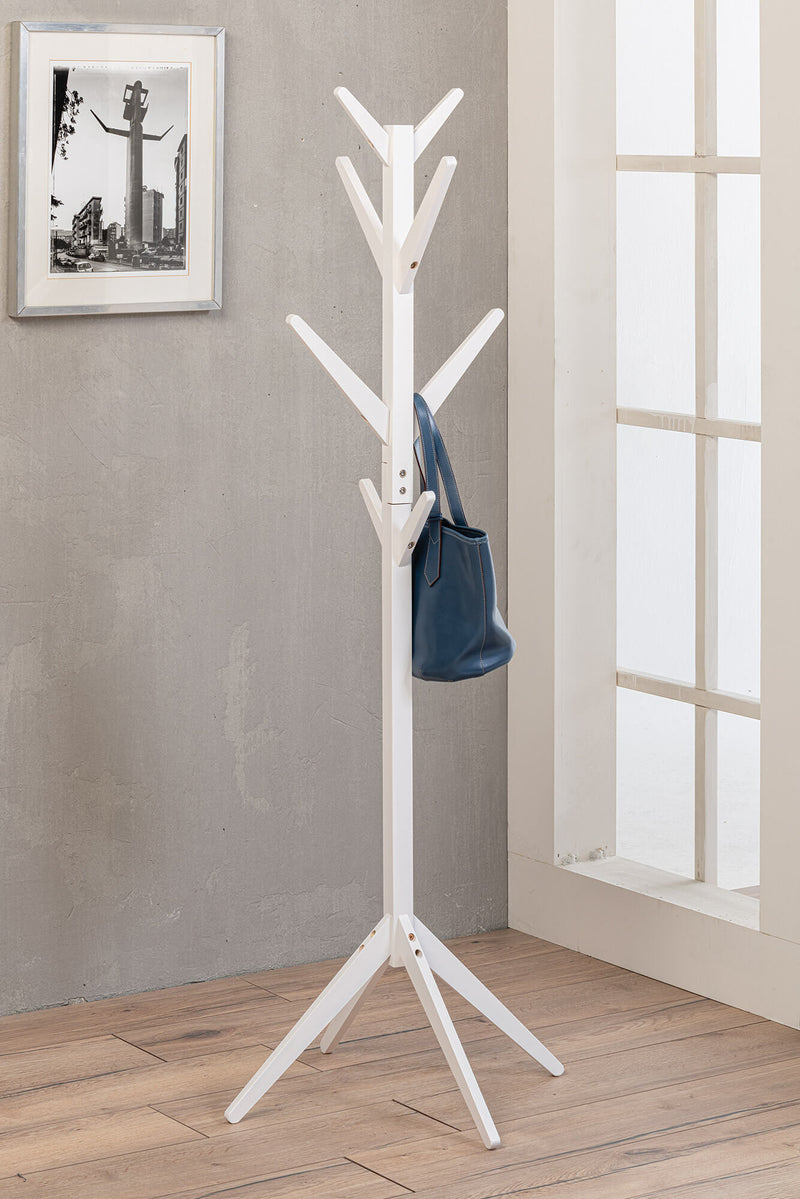 Appendiabiti in Legno 45x45x176 cm Arrow Bianco-1