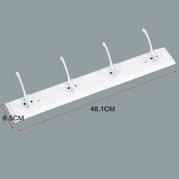 acquista Portemanteau mural avec 4 crochets 48x6 cm en Bambou Blanc