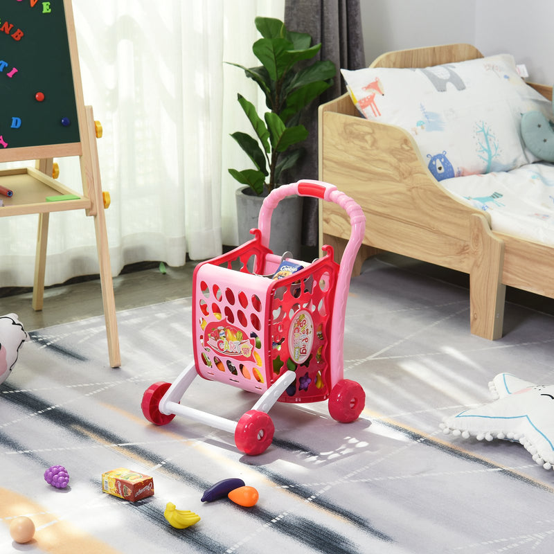 Carrello Giocattolo Spesa per Bambini 41,5x33,5x48,5 cm  Rosa-2