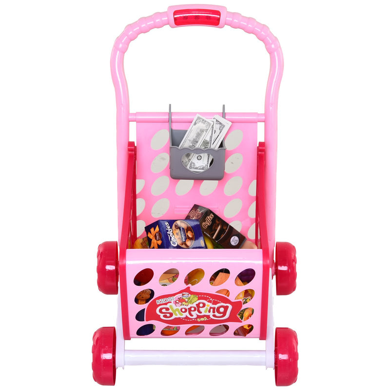 Carrello Giocattolo Spesa per Bambini 41,5x33,5x48,5 cm  Rosa-4