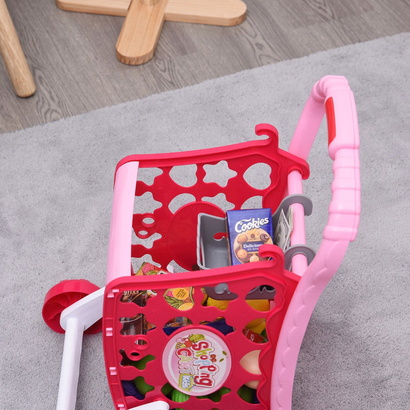 Carrello Giocattolo Spesa per Bambini 41,5x33,5x48,5 cm  Rosa-6