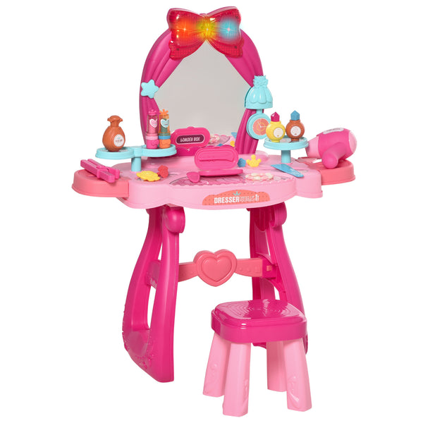 online Miroir jouet station de maquillage pour enfants avec miroir et accessoires roses et rouges