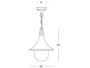 Lampada Grande a Sospensione da Esterno E27 in Alluminio Sovil Ruggine-2