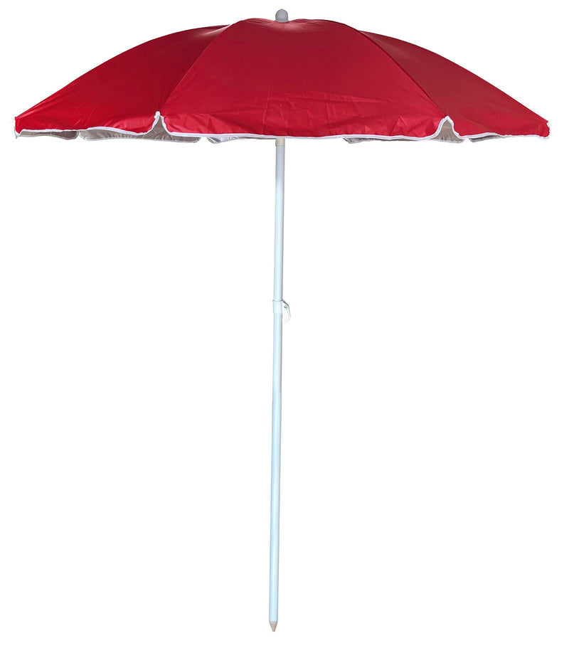 Ombrellone da Mare Ø180 cm in Acciaio e Nylon Rosso-1