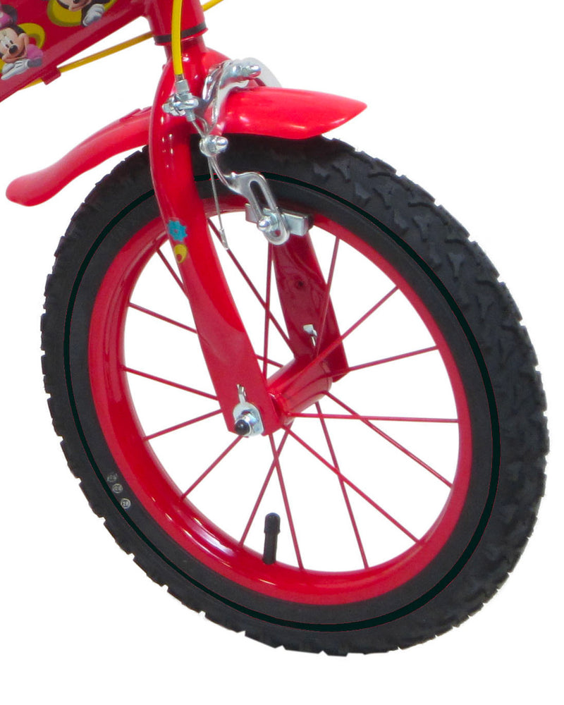 Bicicletta per Bambino 14" 2 Freni Disney Mickey Mouse Rossa-5