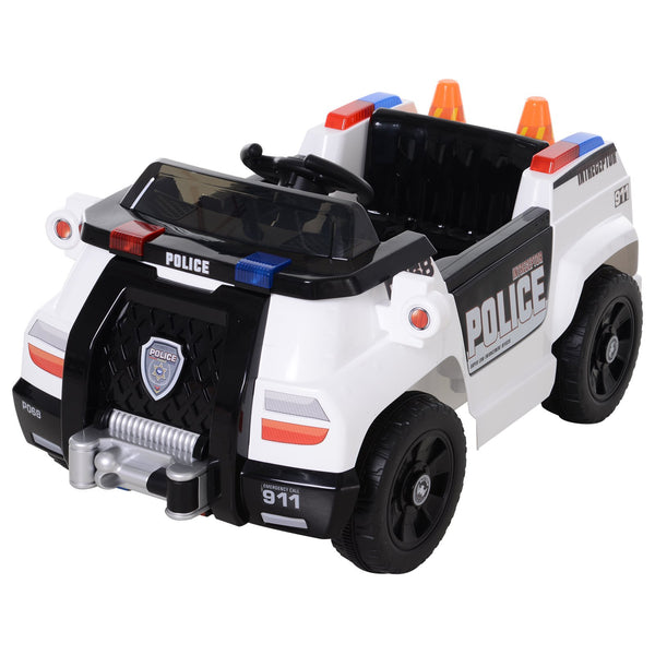 acquista Voiture de police électrique pour enfants 6V Police Blanc