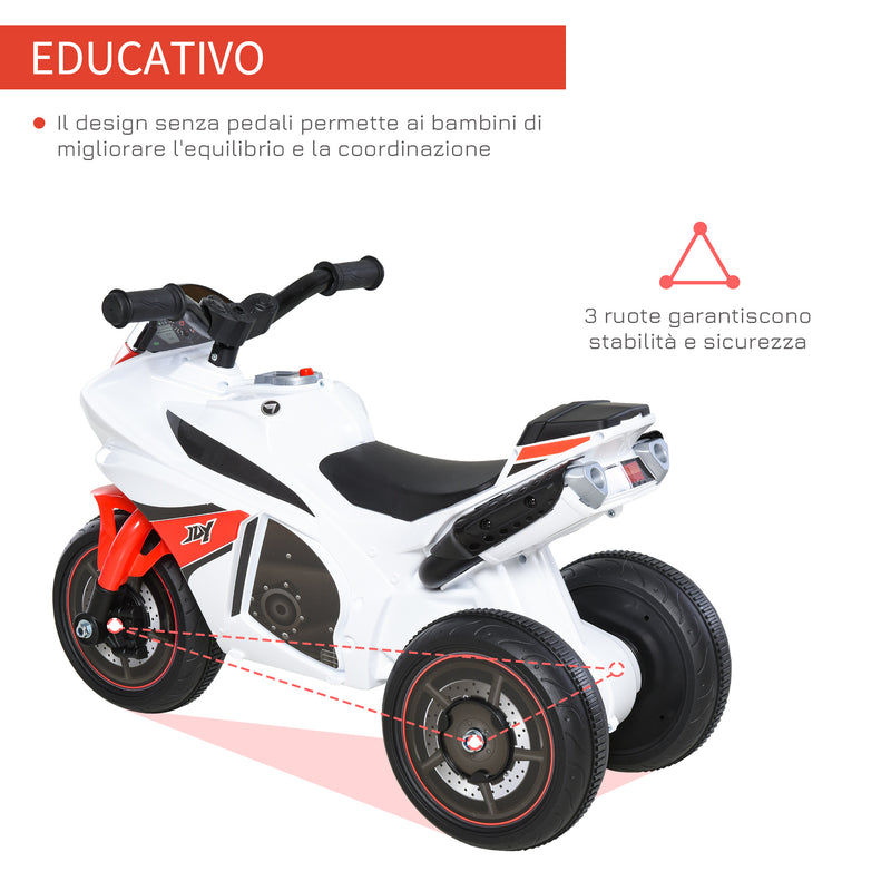 Moto Cavalcabile per Bambini   Bianco e Rosso-4