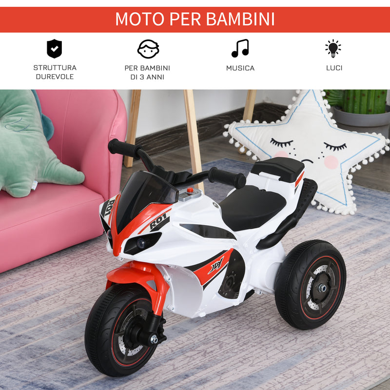 Moto Cavalcabile per Bambini   Bianco e Rosso-6