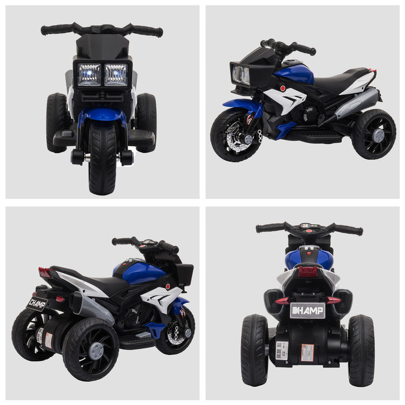 Moto Elettrica per Bambini 6V 3 Ruote Nera e Blu-8