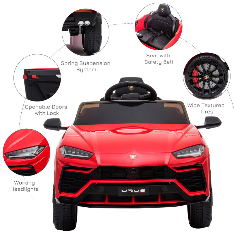 Macchina Elettrica per Bambini 12V Lamborghini Urus Rossa-5