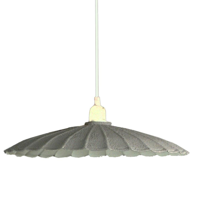 Lampadario in metallo vintage bianco/grigio con attacco cm Ø25-1