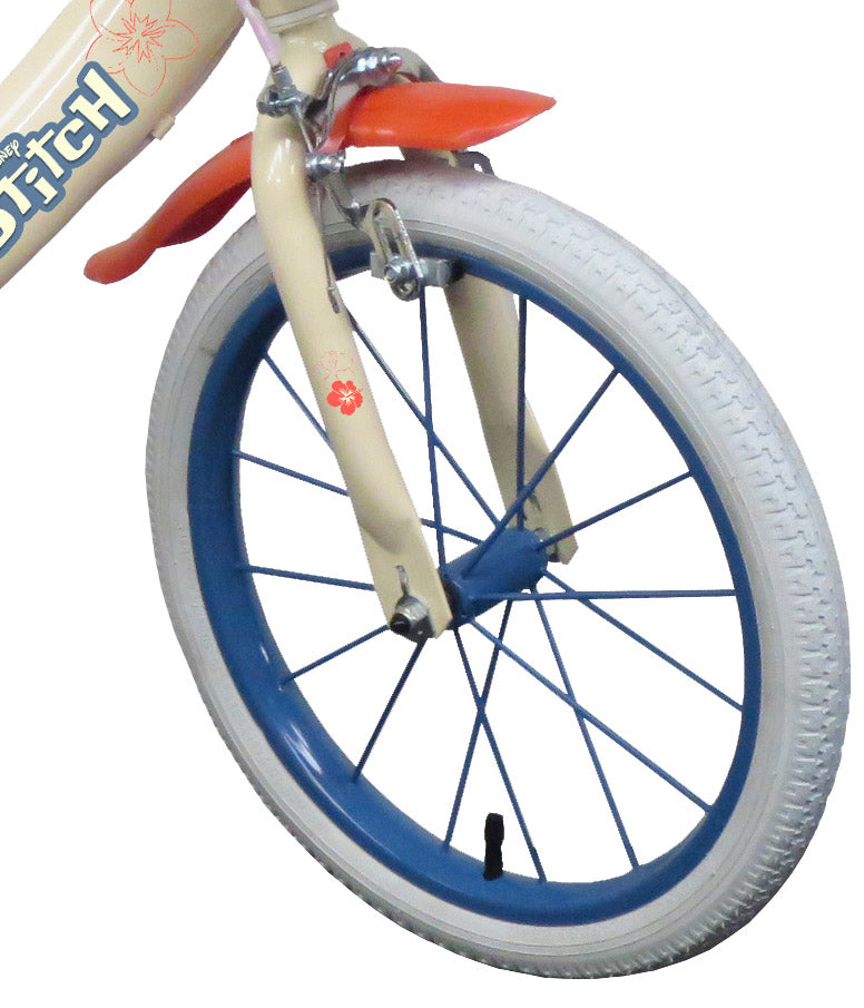 Bicicletta per Bambina 16" 2 Freni Stitch Bianca-5