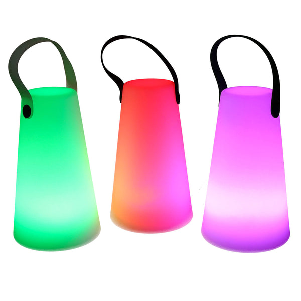 sconto Lampe 12 Led Multicolore Ø12x20 cm Bluethoot en Polyéthylène Blanc