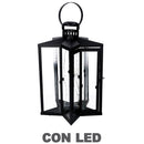 Lanterna con Led in Metallo stella nero cm 27,5x27,5xh42/48-1