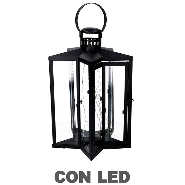 online Lanterne avec Led en Métal Noir Étoile 27,5x27,5xh42/48 cm