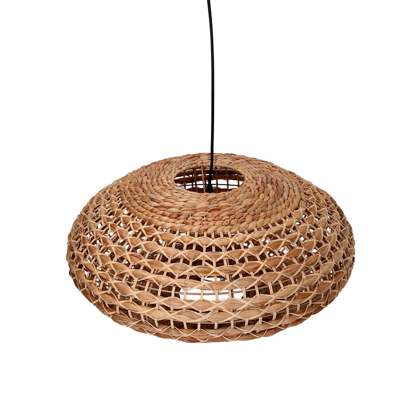 Lampadario in rattan naturale con attacco cm Ø60xh29,5-1