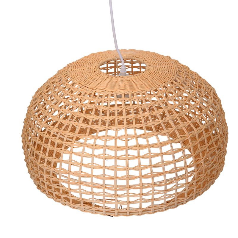 Lampadario in rattan naturale con attaccocm cm Ø50xh30,5-1