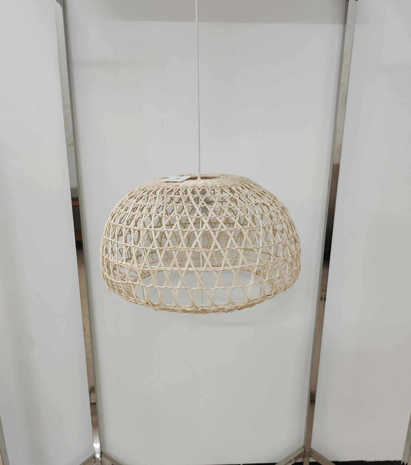 Lampadario in rattan naturale con attaccocm cm Ø50xh30,5-2