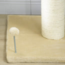 Albero Tiragraffi per Gatti 55x55x83 cm con Lettino e Pallina in Peluche e Sisal Beige-9