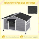 Cuccia Casetta per Cani 109x79x72 cm in Legno Grigio-6