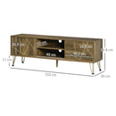 Mobile TV 150x39x50,8 cm Max 55” in Legno e Acciaio Legno e Oro-3