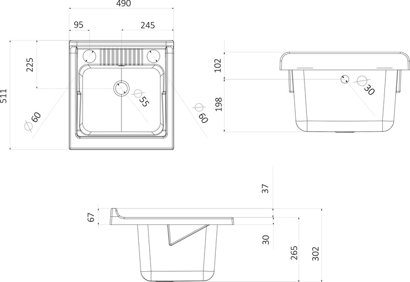 Mobile Lavatoio in PVC 50x50x85 cm con Serranda Forlani Esterni Roc Bianco-4