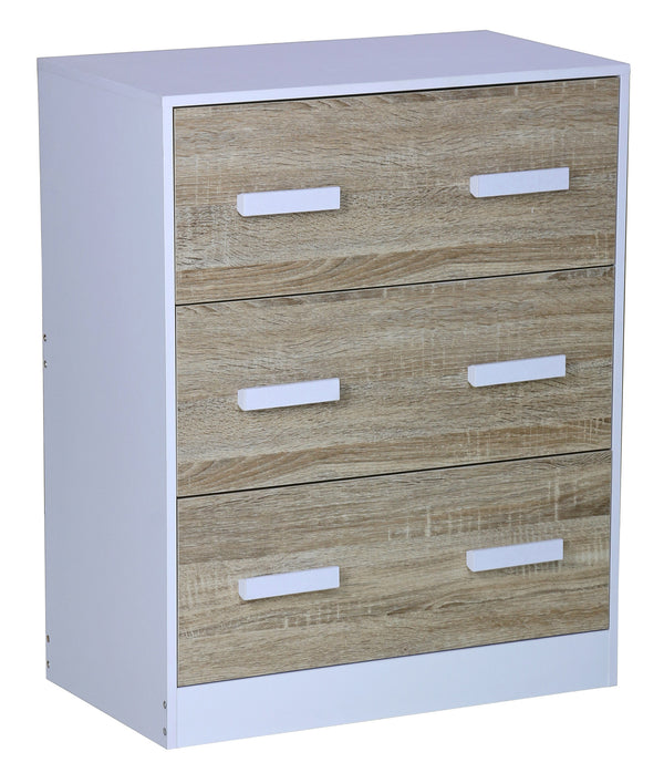 sconto Commode 3 Tiroirs 60x34x75 cm en Bois Aggloméré