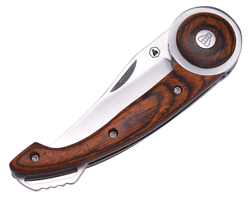 Coltello Pieghevole con Manico in Legno Testa di Moro-2