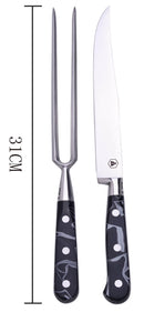 Set Coltello e Forchettone da Intaglio con Manico in Resina-4