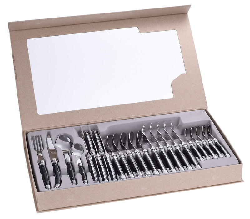 Set Posate 24 Pezzi in Acciaio Inox Manico in ABS Nero-9