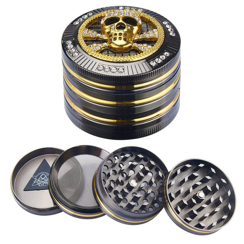 Grinder Ø50 mm 4 Livelli per Spezie Erbe e Tabacco Teschio-1