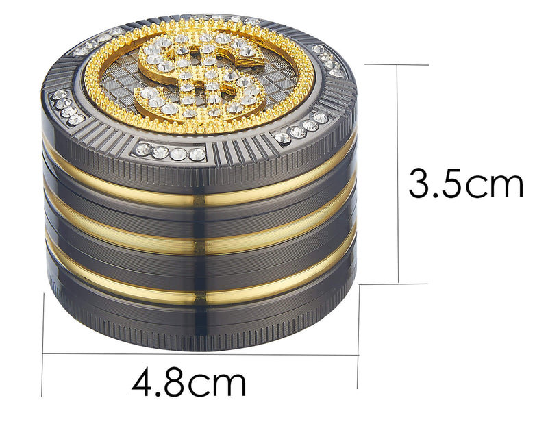 Grinder Ø50 mm 4 Livelli per Spezie Erbe e Tabacco Dollaro-5