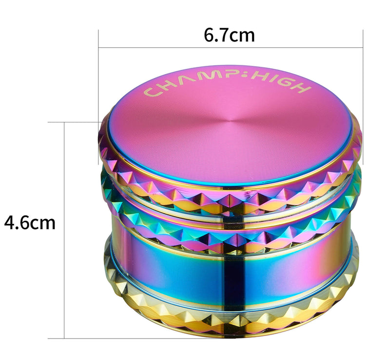 Grinder Ø65 mm 4 Livelli per Spezie Erbe e Tabacco Diamante Arcobaleno-5