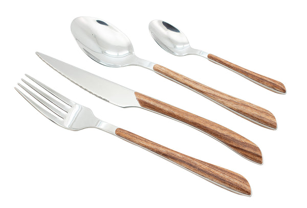 Ménagère de Service 24 Pièces en Acier Collection Bois Legno online