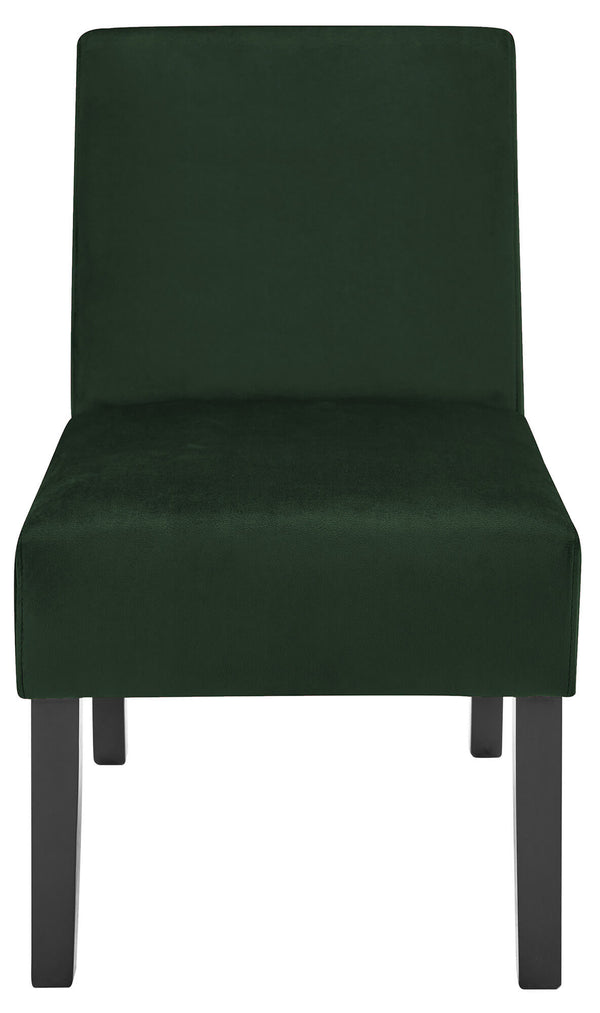 Chaise rembourrée en velours vert foncé Motti Deva online