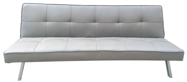 Canapé-lit 3 places 81x71x178 cm en simili cuir gris Motti Clarille sconto