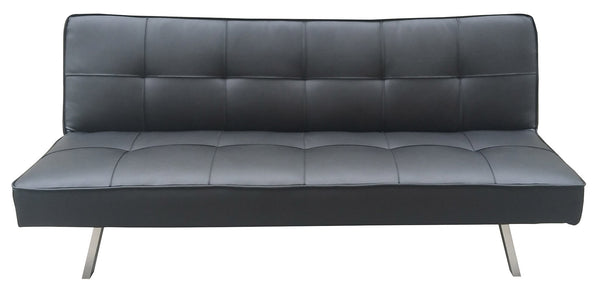 Canapé convertible 3 places 81x71x178 cm en simili cuir noir Motti Clarille acquista