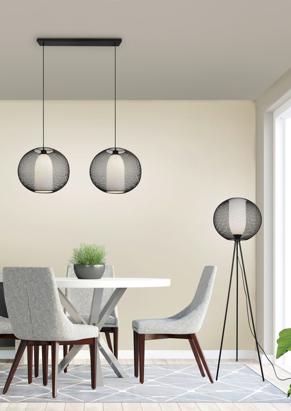 Lampadaire d'intérieur E27 en métal noir mat sconto