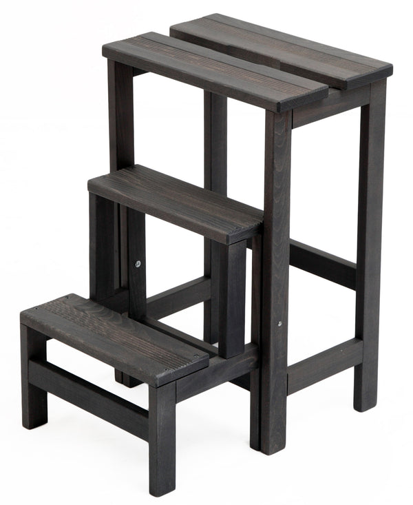 sconto Tabouret échelle 60x40x46 cm en bois gris foncé