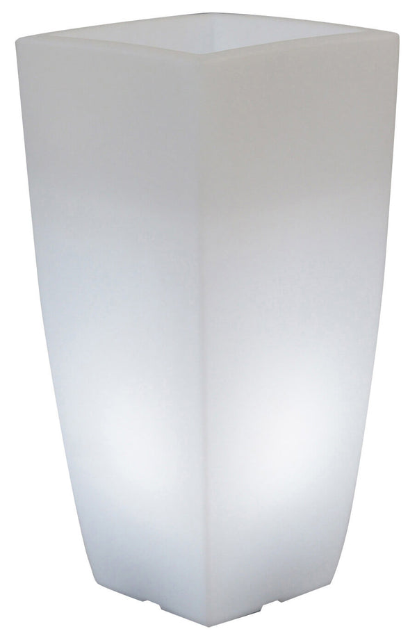 Vase Carré Lumineux 40x40x90 cm en Résine Bauer Blanc Glace prezzo